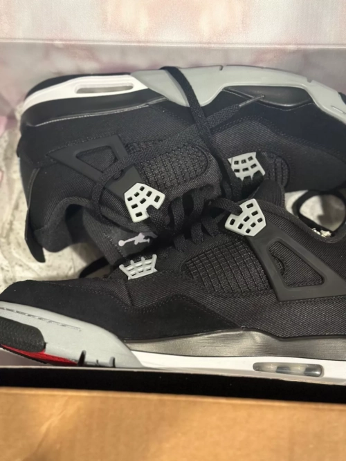 PB Batch  Air Jordan 4 Retro Black Canvas review 