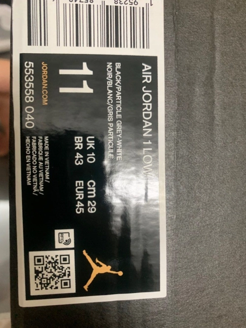 XH Air Jordan 1 Low Black Particle Grey review 