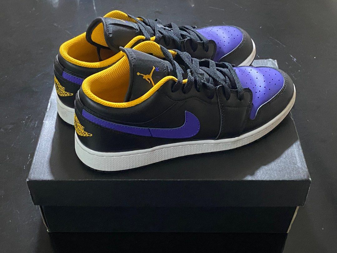 XH Air Jordan aj1 Low Black Purple Yellow review Aria 01