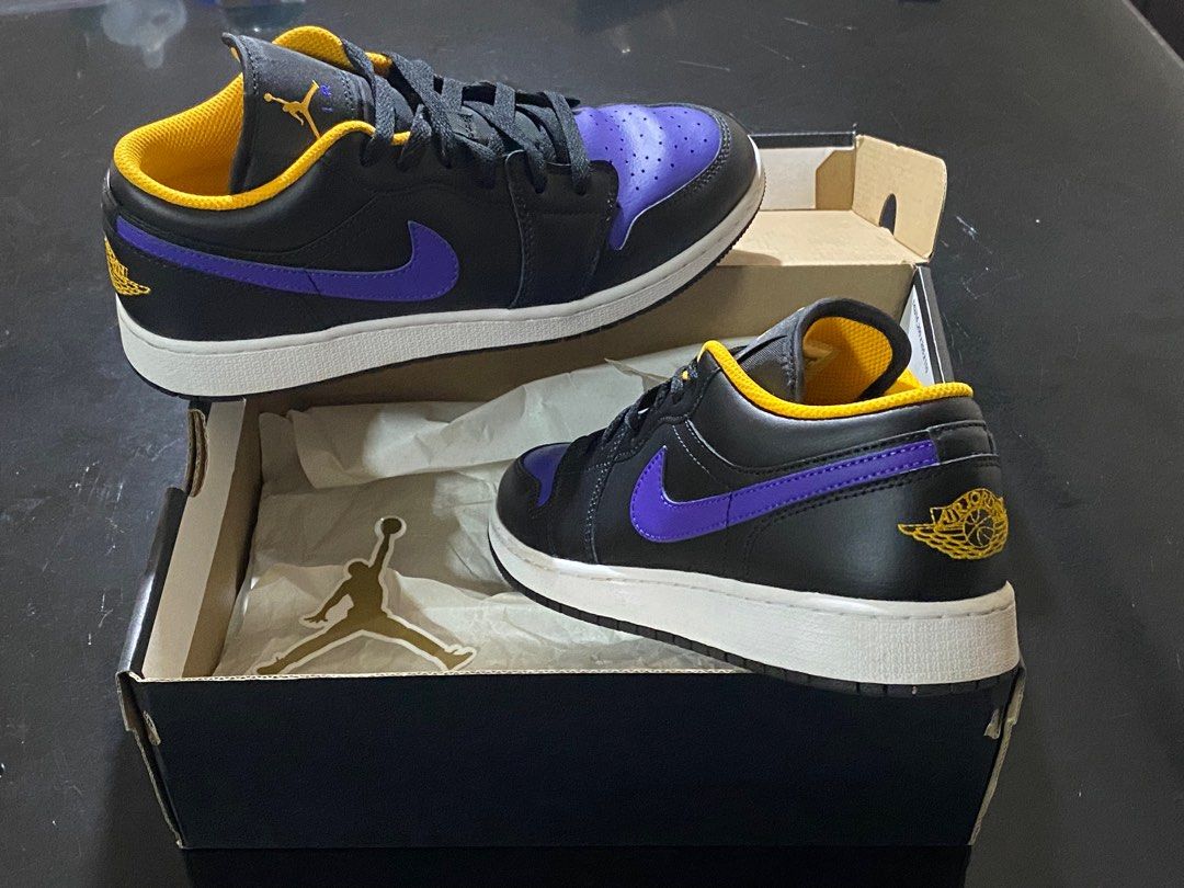 XH Air Jordan aj1 Low Black Purple Yellow review Aria 02