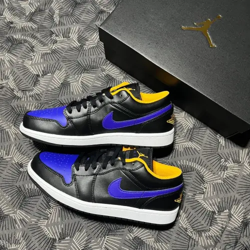 XH Air Jordan aj1 Low Black Purple Yellow review 