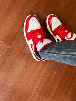 XH Air Jordan aj1 Low White, Red, And Black review Luke 02