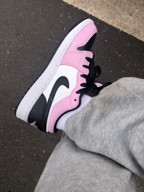 XH Air Jordan 1 Retro Low（GS）White Pink review 