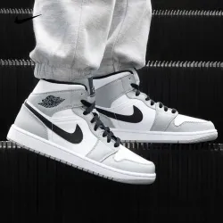 MID Air Jordan 1 Mid Light Smoke Grey 554724-092 review Amber