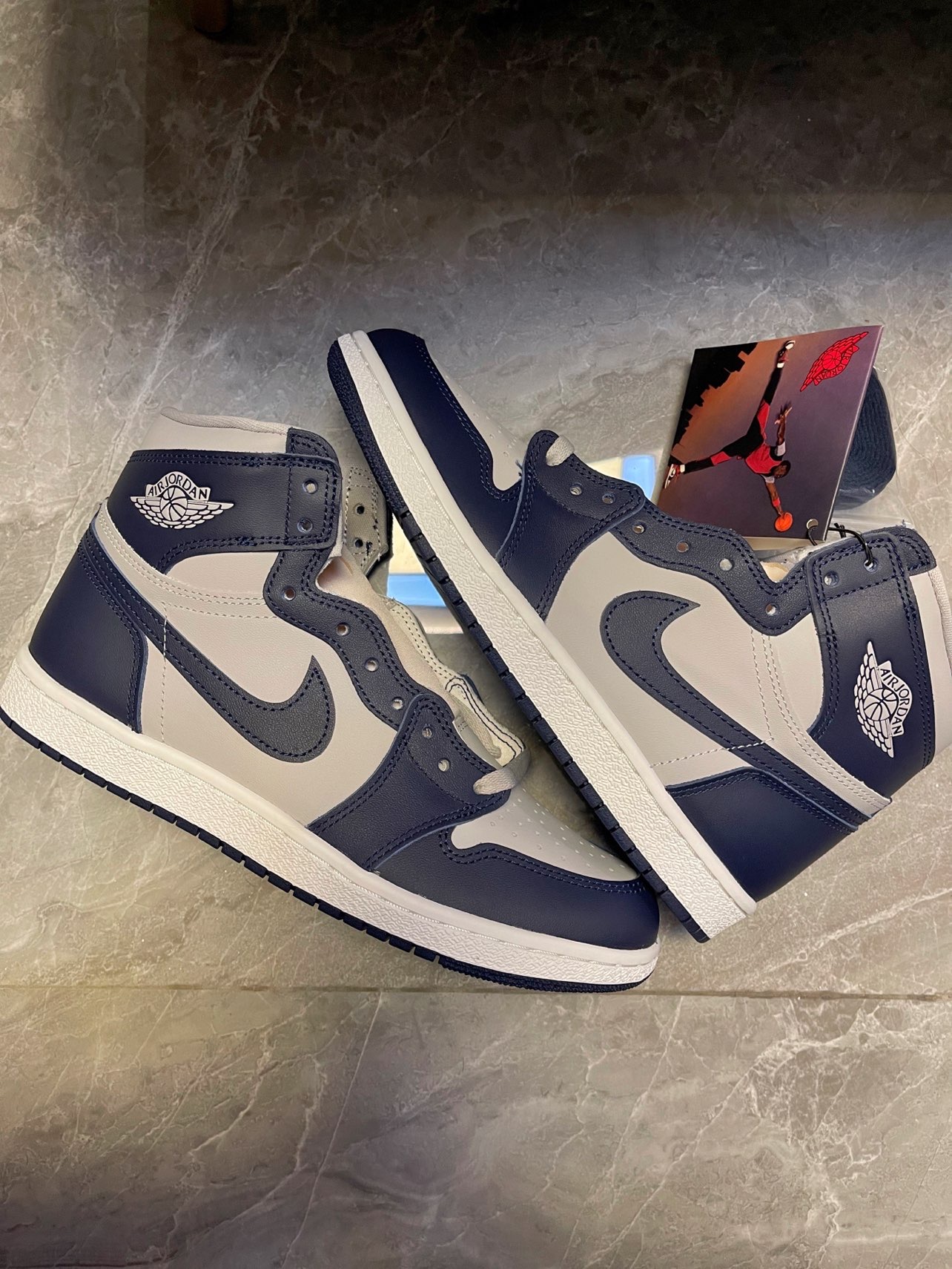 XH Air Jordan 1 High 85 Georgetown College Navy review Chloe 03