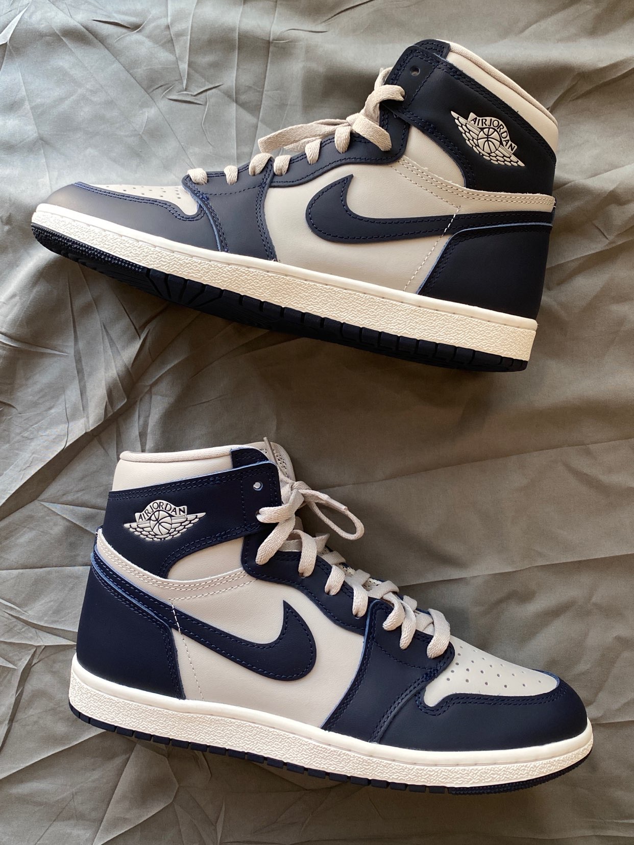 XH Air Jordan 1 High 85 Georgetown College Navy review Logan 06
