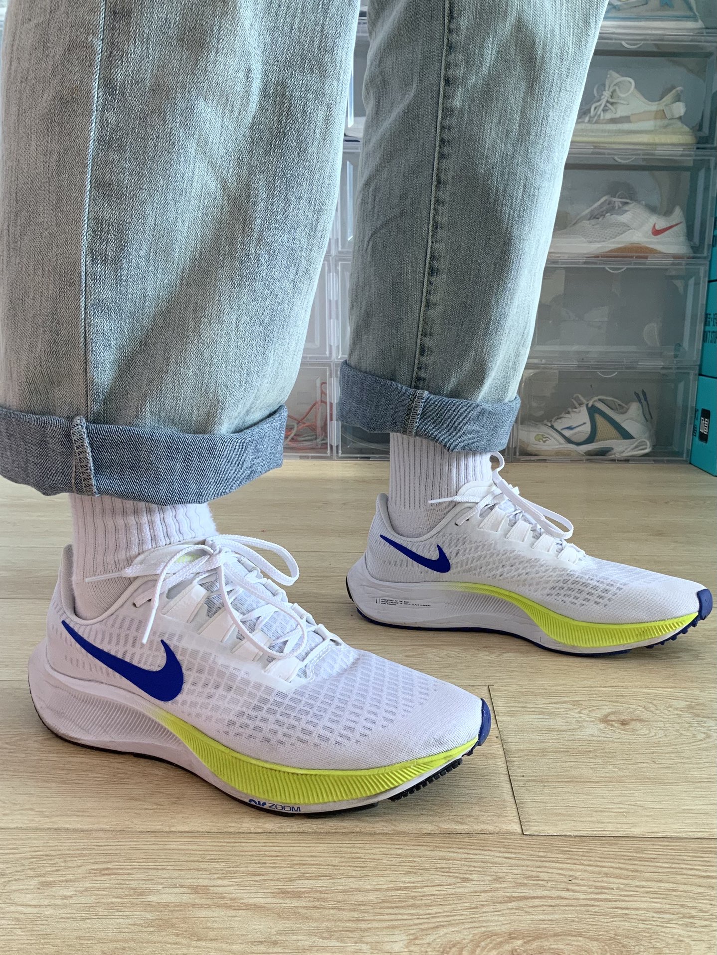 Nike AIR ZOOM PEGASUS 37 White Green Blue review alexis 02