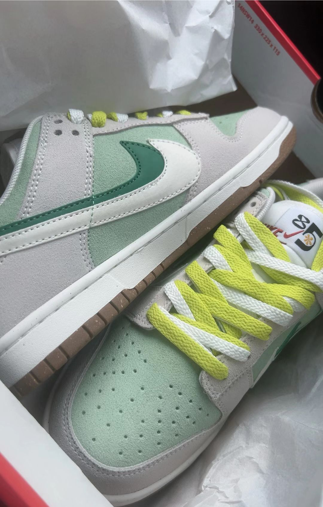 LF Nk SB Dunk Low 85 Gray White Green review Waites