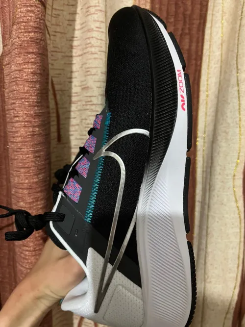 Nike AIR ZOOM PEGASUS 38 Black And White Blue review 