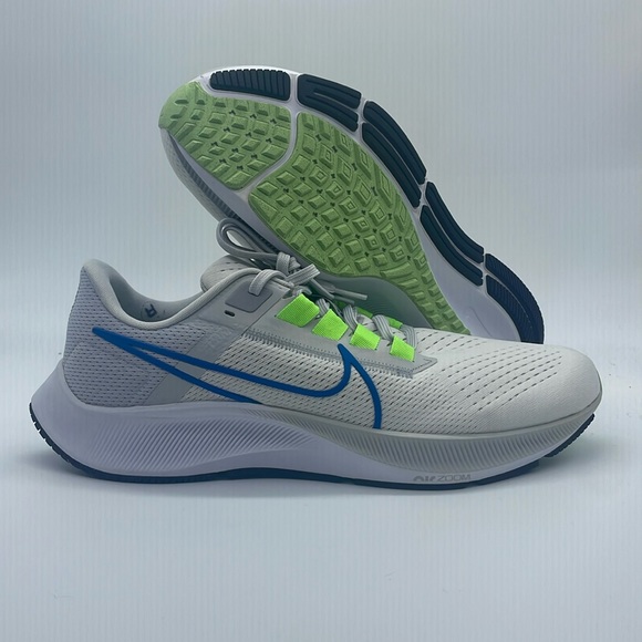  Nike AIR ZOOM PEGASUS 38 White Green Blue Tick review Thomas 05