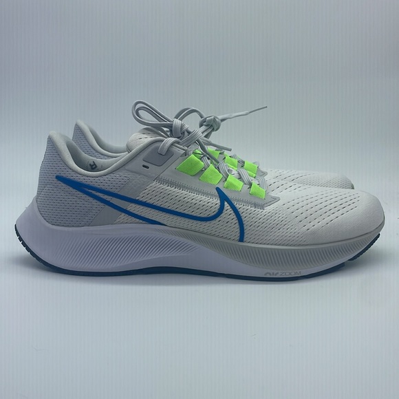  Nike AIR ZOOM PEGASUS 38 White Green Blue Tick review Thomas 06