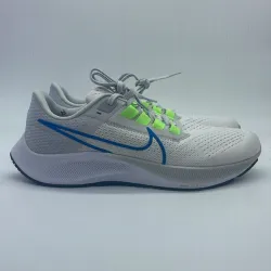  Nike AIR ZOOM PEGASUS 38 White Green Blue Tick review Thomas 06