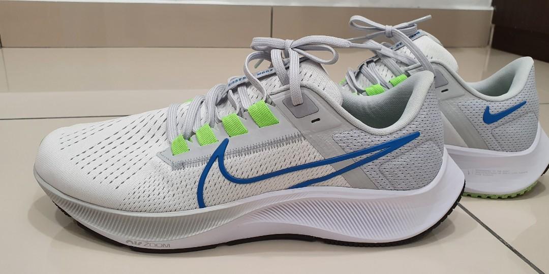  Nike AIR ZOOM PEGASUS 38 White Green Blue Tick review Sam 02
