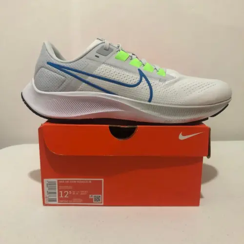  Nike AIR ZOOM PEGASUS 38 White Green Blue Tick review 