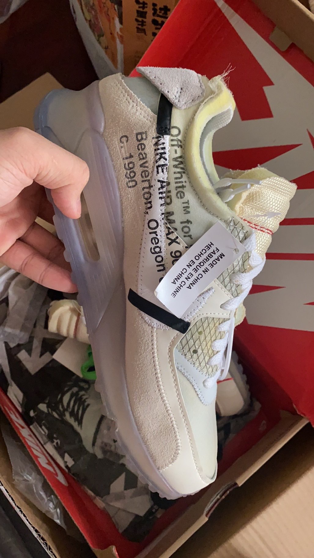 Off-White x Nike Air Max 90 All White review Kendall
