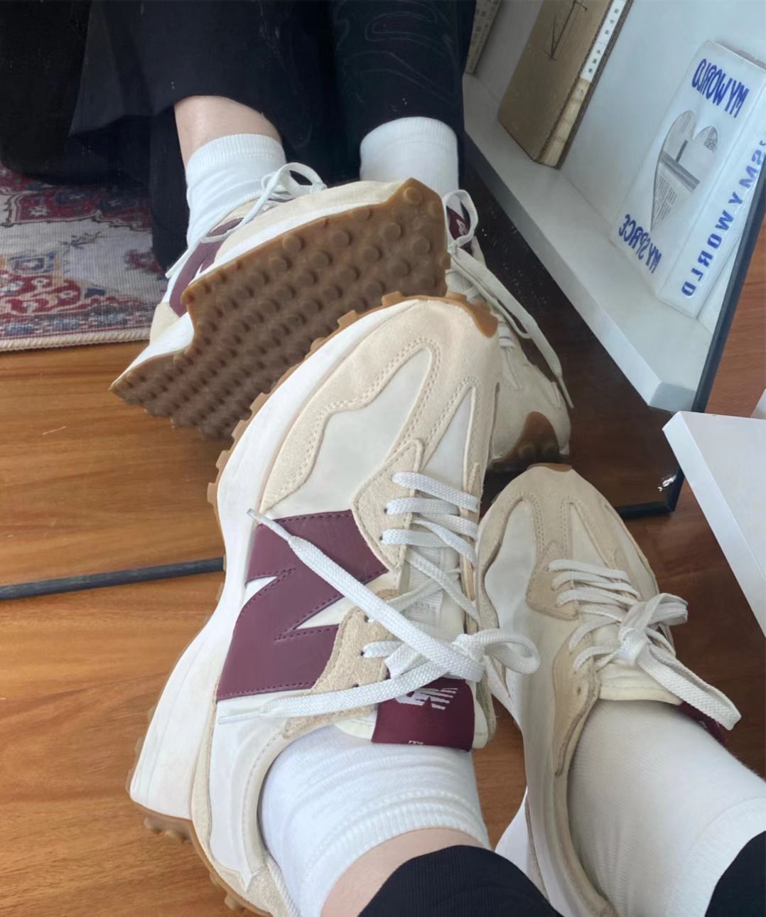 New Balance 327 White Dark Red review Belly