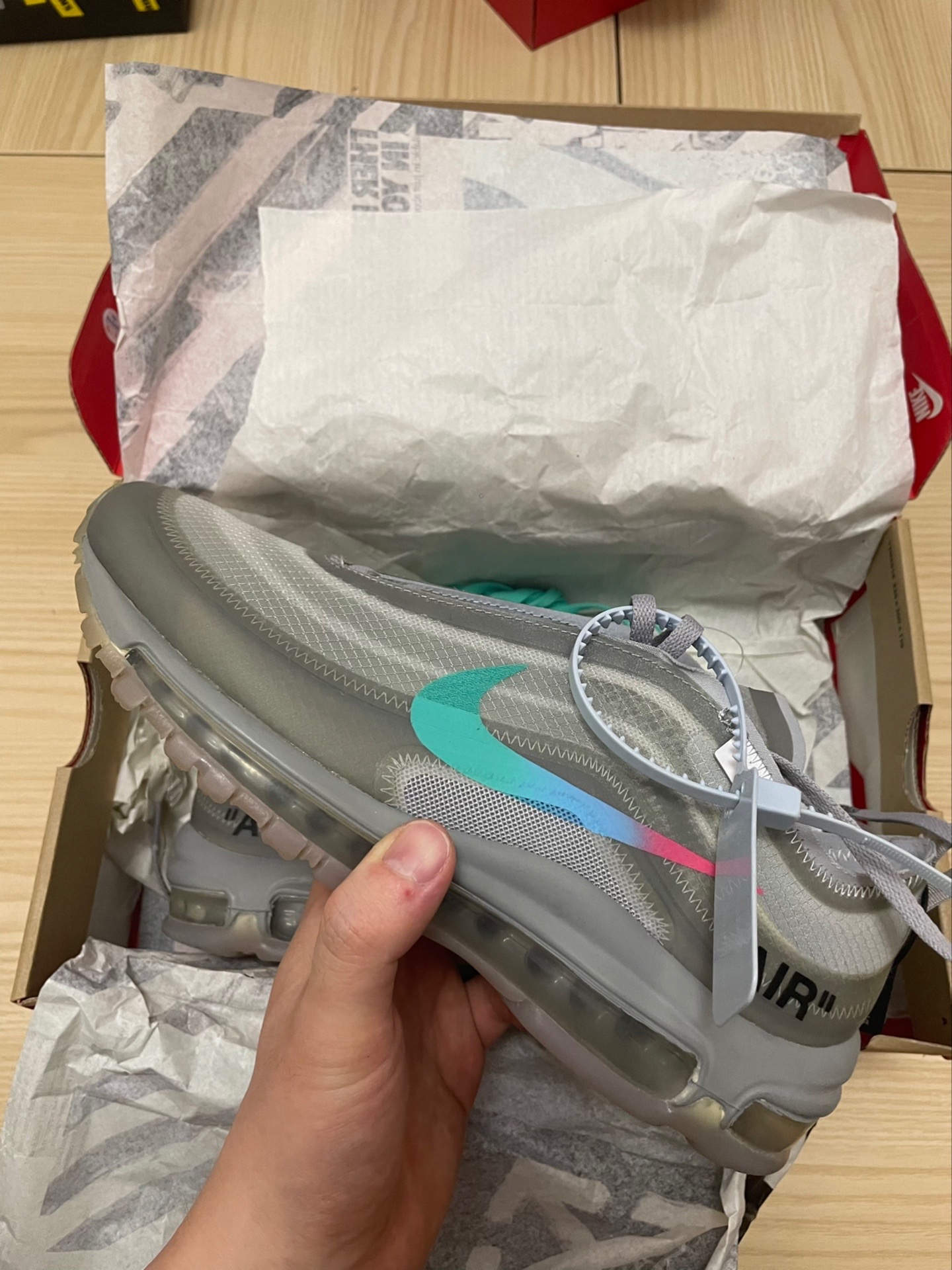 OFF WHITE X Nike Air Max 97 “Wolf Grey Menta” review Mike 01
