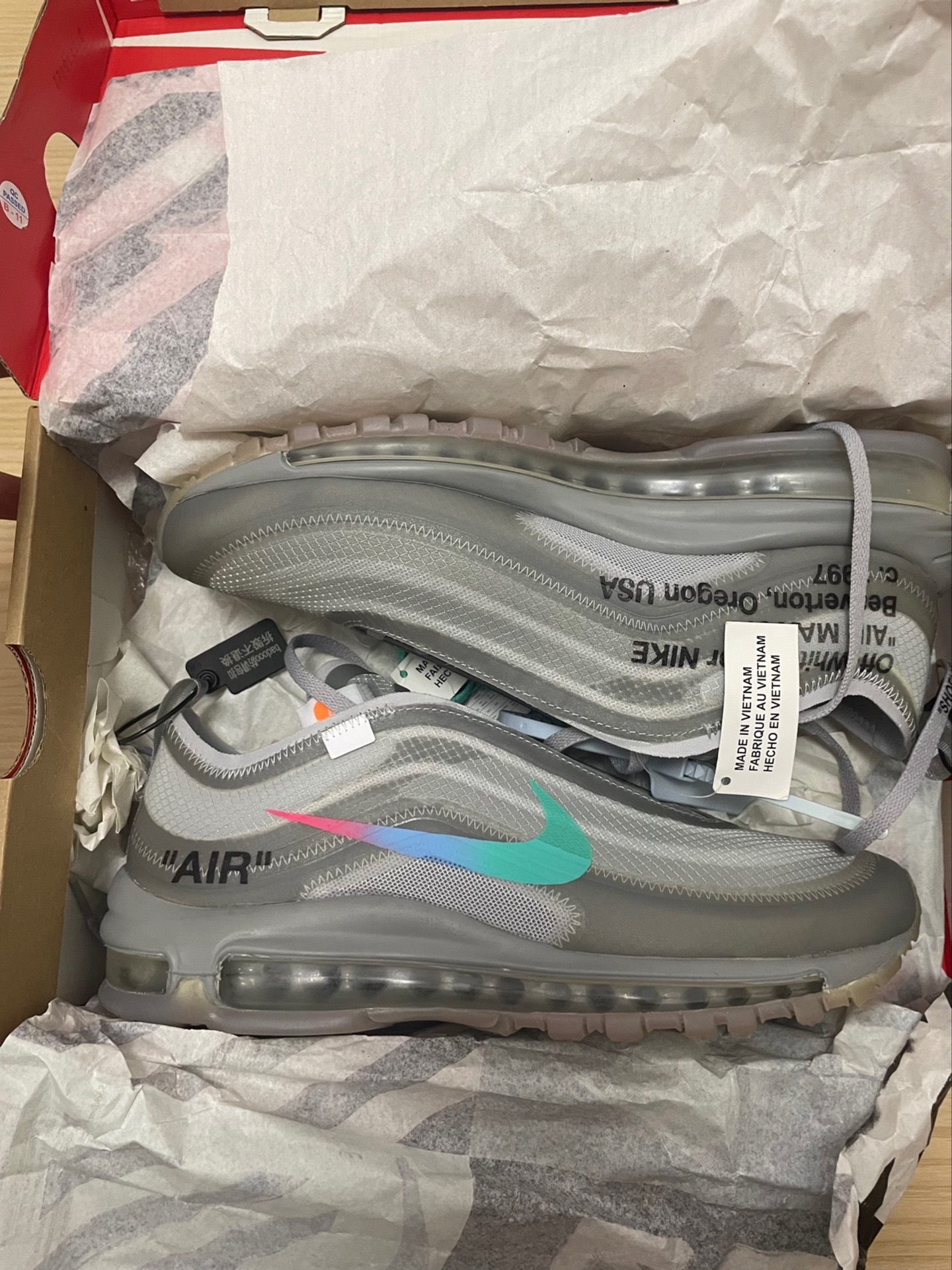 OFF WHITE X Nike Air Max 97 “Wolf Grey Menta” review Mike 02