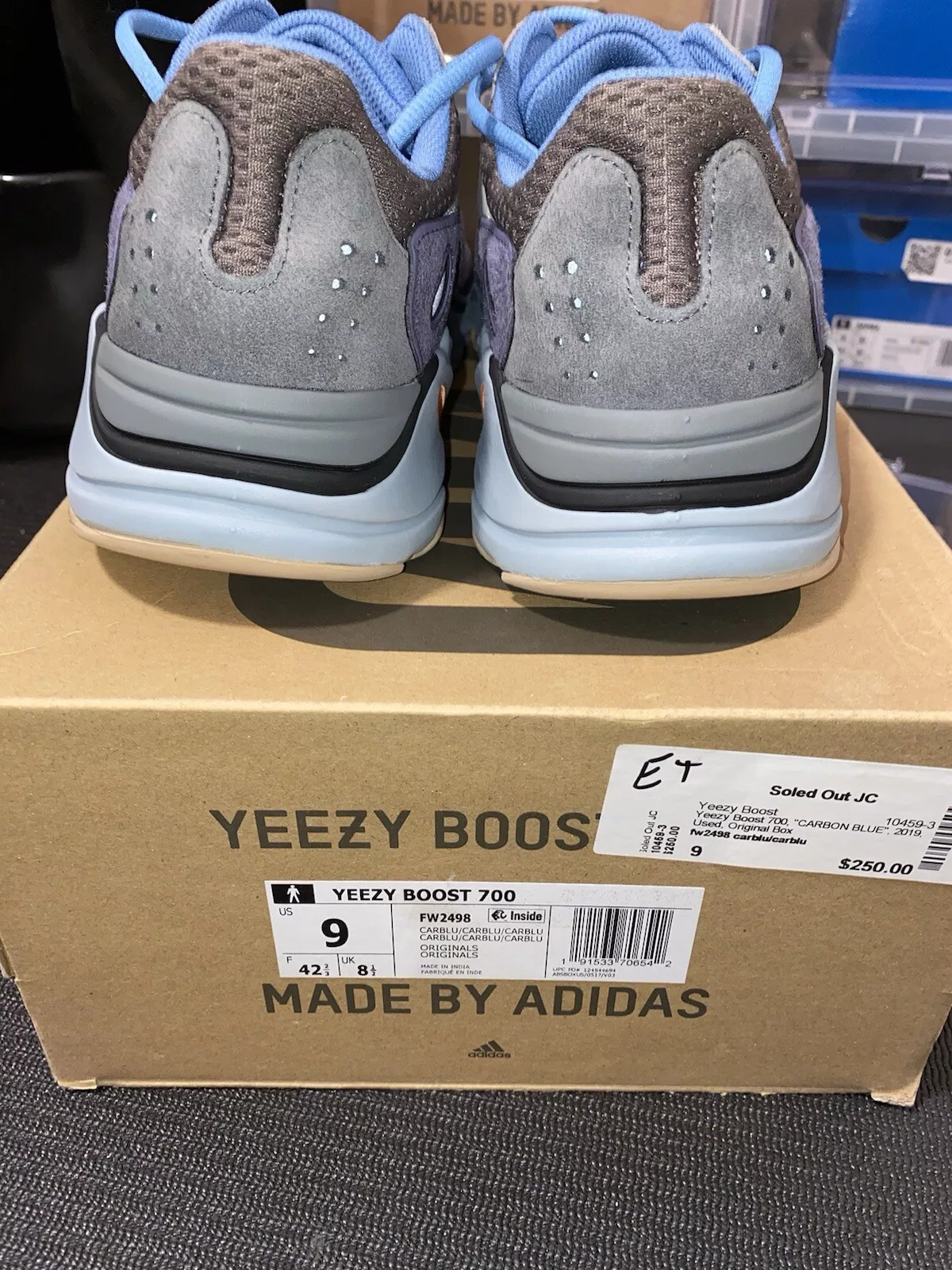 S2 Adidas Yeezy Boost 700 Carbon Blue Real Boost review Barry 01