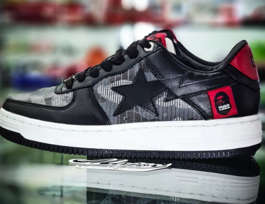 BP A Bathing Ape Bape Sta Low Black and Red Co Branding review 0