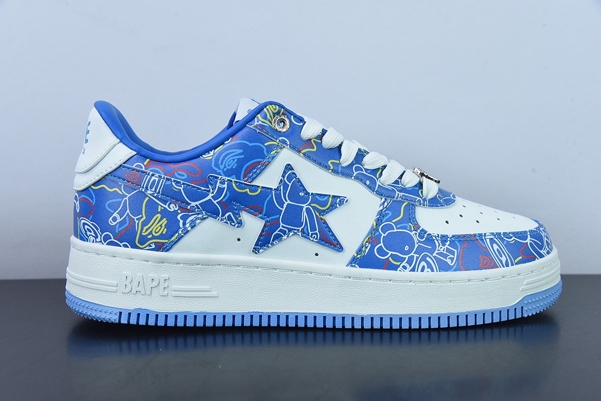 BP A Bathing Ape Bape Sta Low Black Blue Color Spray Painting review Henry C Carter 01