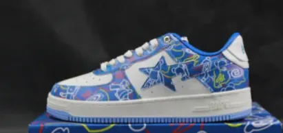 BP A Bathing Ape Bape Sta Low Black Blue Color Spray Painting review 