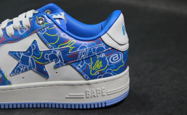 BP A Bathing Ape Bape Sta Low Black Blue Color Spray Painting review Aexander 02