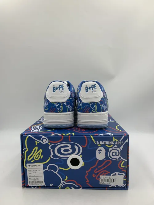 BP A Bathing Ape Bape Sta Low Black Blue Color Spray Painting review 