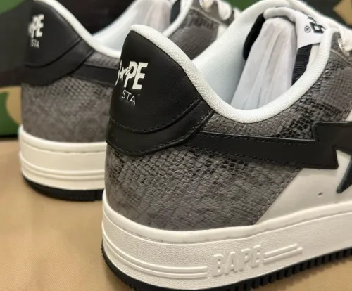 BP A Bathing Ape Bape Sta Low Black Black Snake Skin review 