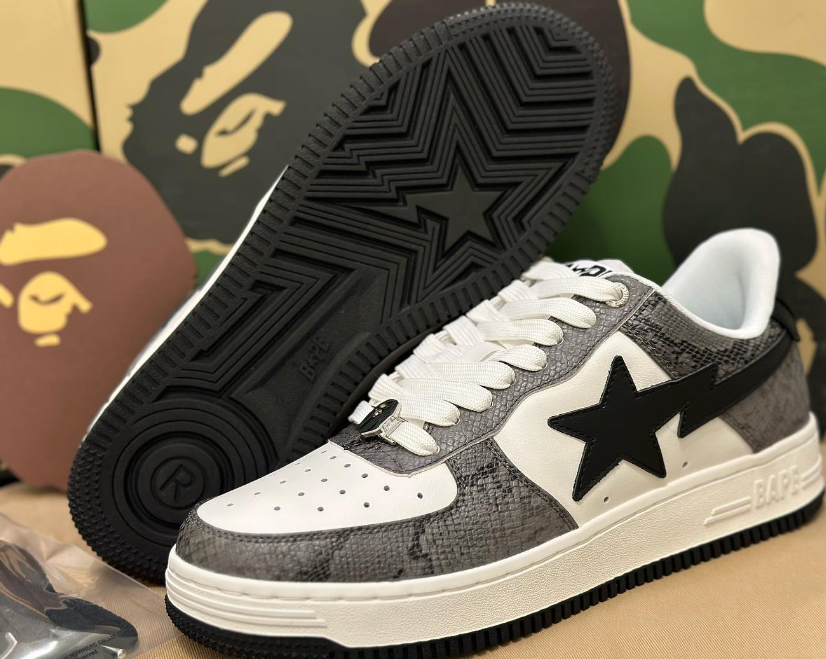 BP A Bathing Ape Bape Sta Low Black Black Snake Skin review Mr Johnson 02