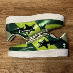 BP Bathing Ape Bape Sta Low Black Green Mirror Surface review L.L.N. 02