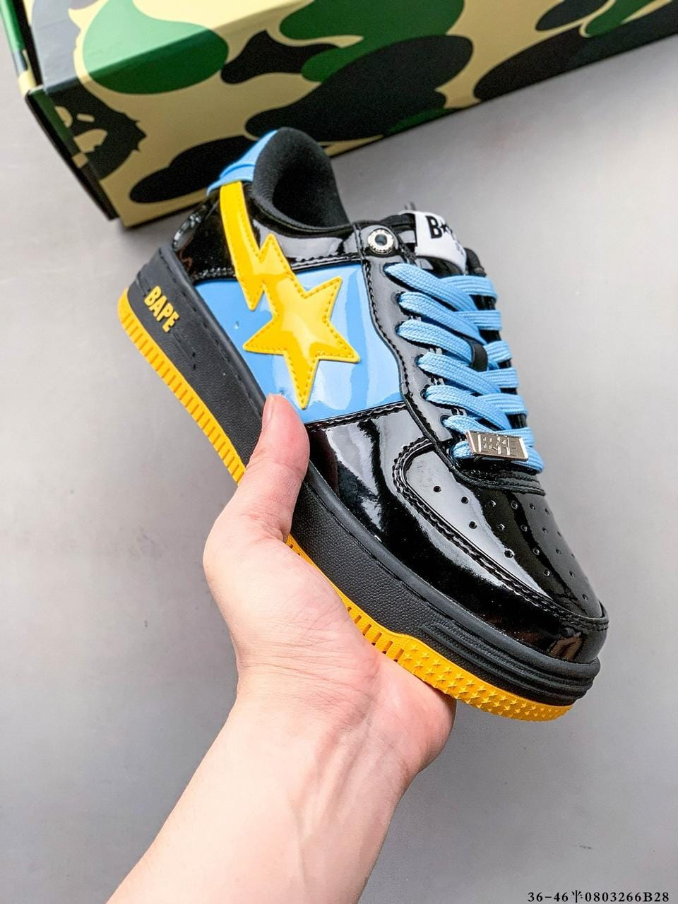 BP A Bathing Ape Bape Sta Low Black, Blue, And Yellow review Daniel