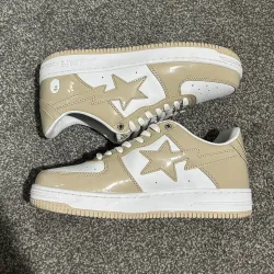 BP A Bathing Ape Bape Sta Low White Brown Mirror Surface review Lupita V 03