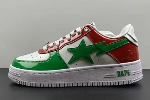 BP A Bathing Ape Bape Sta Low Red, white, and Green review Cecilia Dempster 02