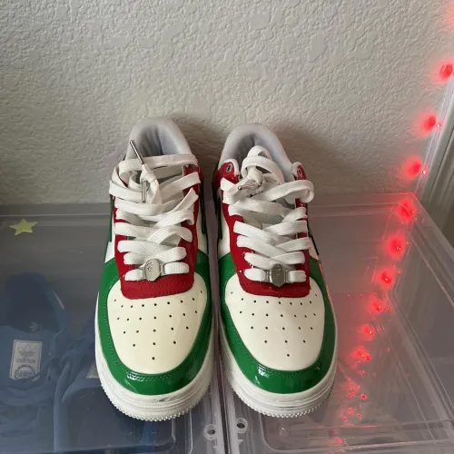 BP A Bathing Ape Bape Sta Low Red, white, and Green review 