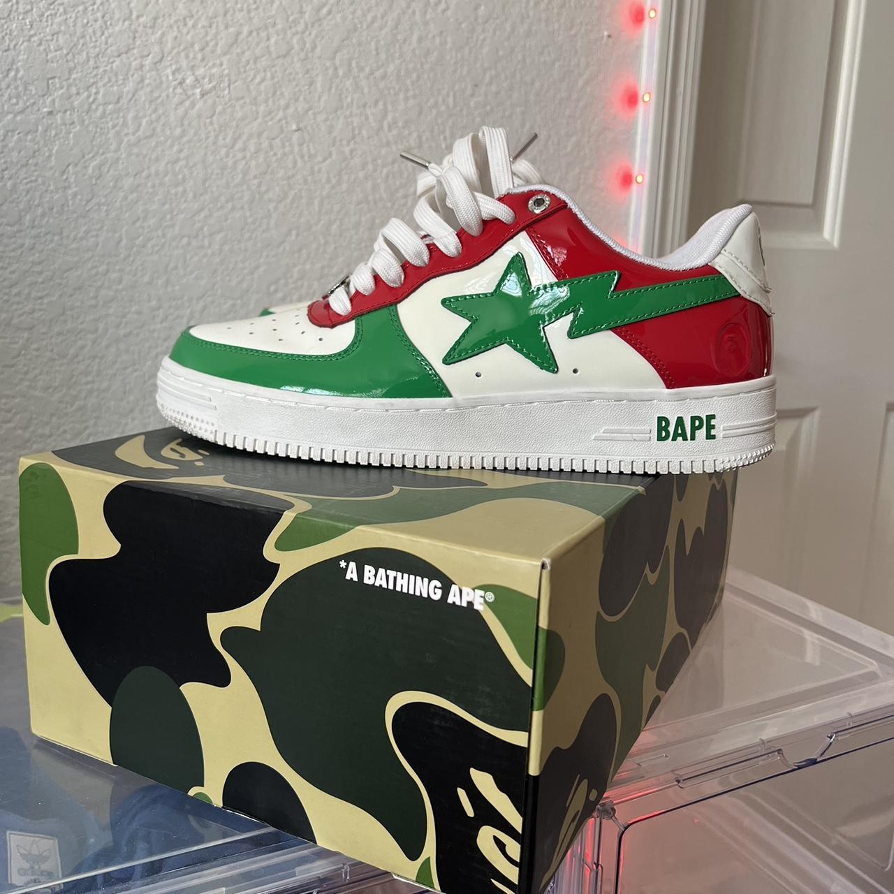 BP A Bathing Ape Bape Sta Low Red, white, and Green review Charles Graham 02