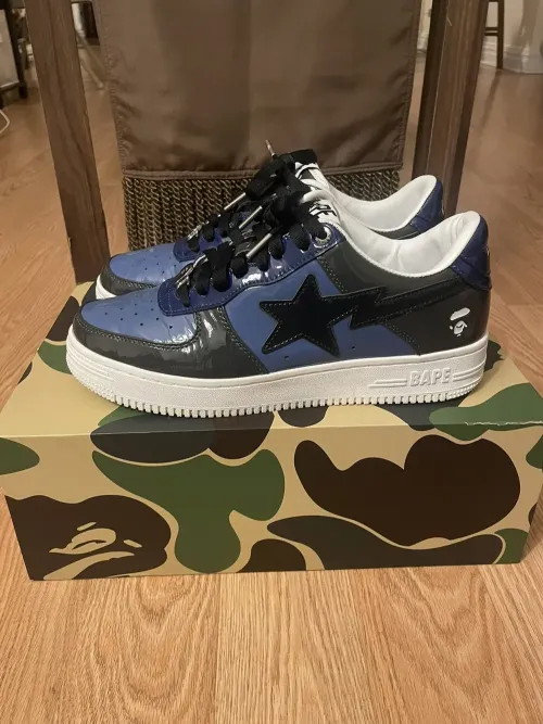 BP A Bathing Ape Bape Sta Low Lnk Blue Mirror Surface review 