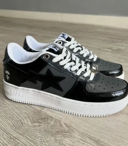 BP A Bathing Ape Bape Sta Low Black Grey Baolan review 