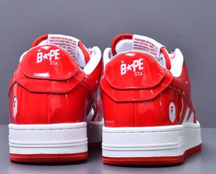 BP A Bathing Ape Bape Sta Low Red And White Mirror Surface review Marcela 01