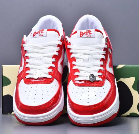 BP A Bathing Ape Bape Sta Low Red And White Mirror Surface review Marcela 02