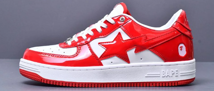 BP A Bathing Ape Bape Sta Low Red And White Mirror Surface review Marcela 03