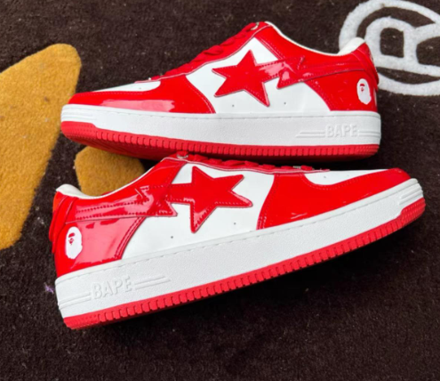 BP A Bathing Ape Bape Sta Low Red And White Mirror Surface review Justrekin2