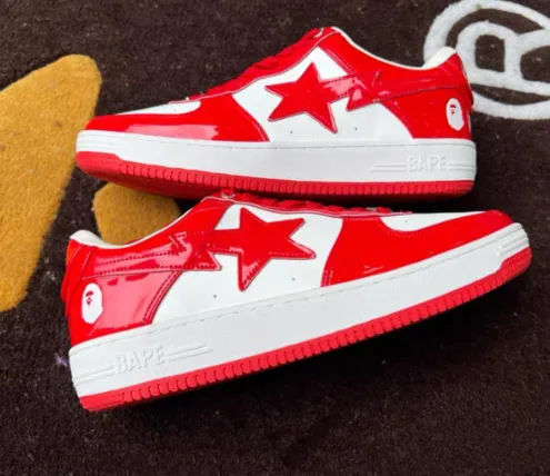 BP A Bathing Ape Bape Sta Low Red And White Mirror Surface review 