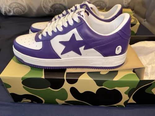 BP A Bathing Ape Bape Sta Low White Purple review 