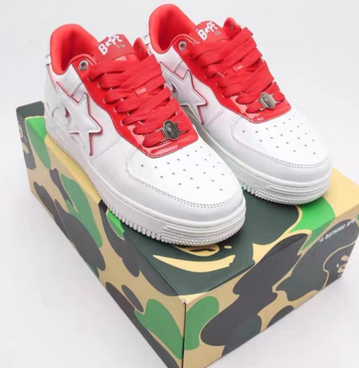 BP A Bathing Ape Bape Sta Low White Red Border review Jeannolin
