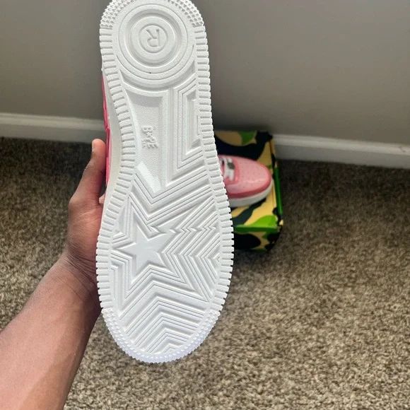 BP A Bathing Ape Bape Sta Low Pink Paint Leather review Domi Link 01