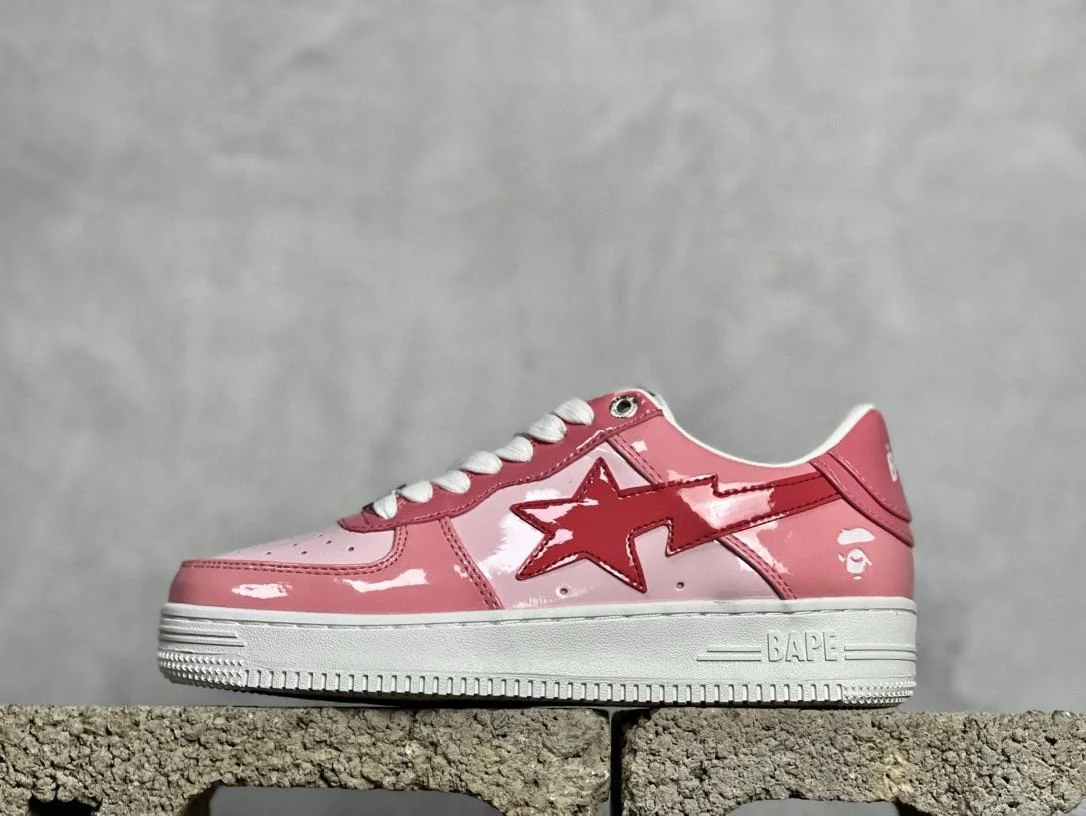 BP A Bathing Ape Bape Sta Low Pink Paint Leather review Tamara Smith