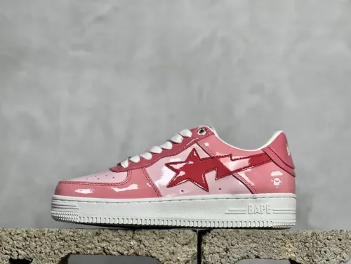 BP A Bathing Ape Bape Sta Low Pink Paint Leather review 