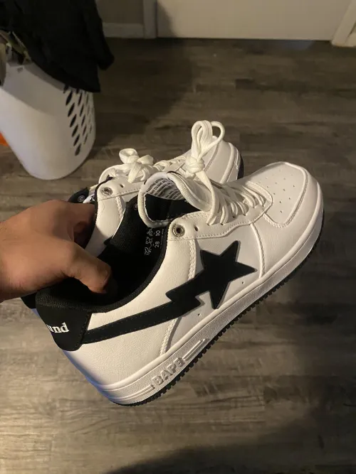 BP A Bathing Ape Bape Sta Low White And Black Tick review 