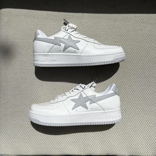 BP A Bathing Ape Bape Sta Low White Grey review 